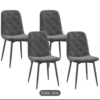 Juego de 4 sillas de comedor grises