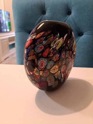 Jarrón negro Murano  de Aventurina y Murrina