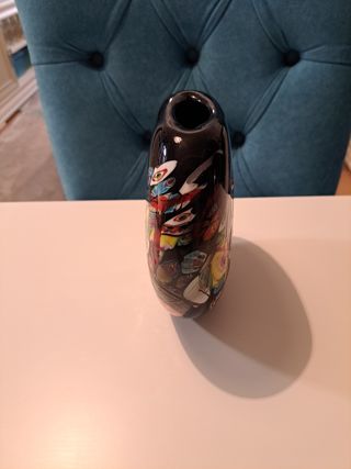 Jarrón negro Murano  de Aventurina y Murrina