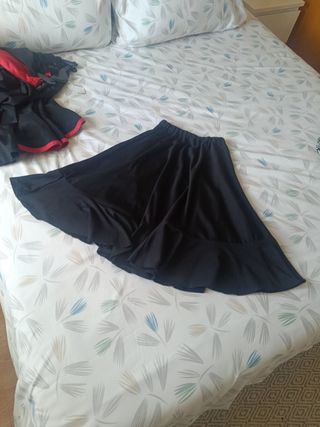 Falda flamenca talla 6 negra niña