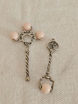 Objetos plata rosa estilo vintage