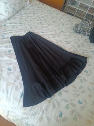 Falda ensayo flamenca negra talla 10 niña