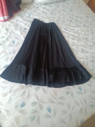 Falda ensayo flamenca negra talla 10 niña