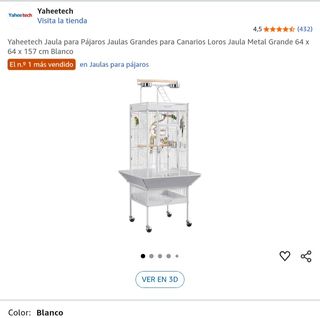 Jaula Grande para Pájaros Metal Blanco