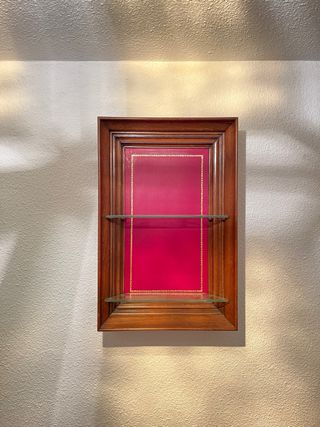 Estantería madera con baldas cristal