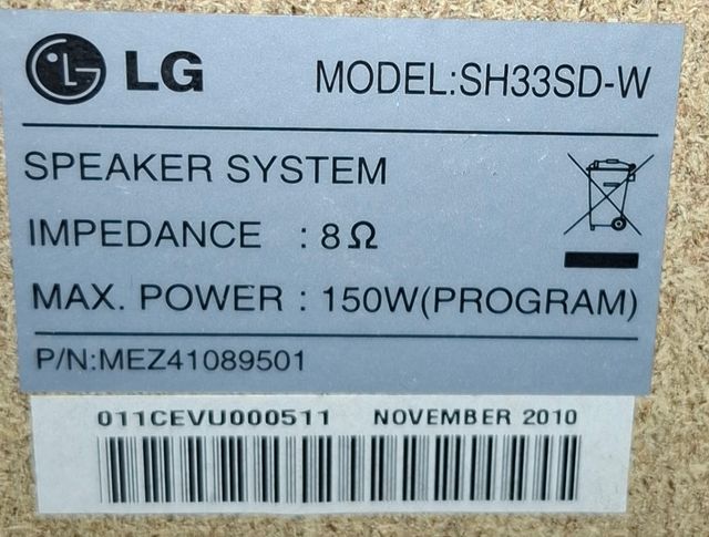 Altavoz LG para SH33SD-W Negro
