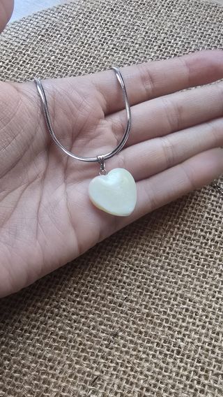 Collar Corazón Nácar y Plata