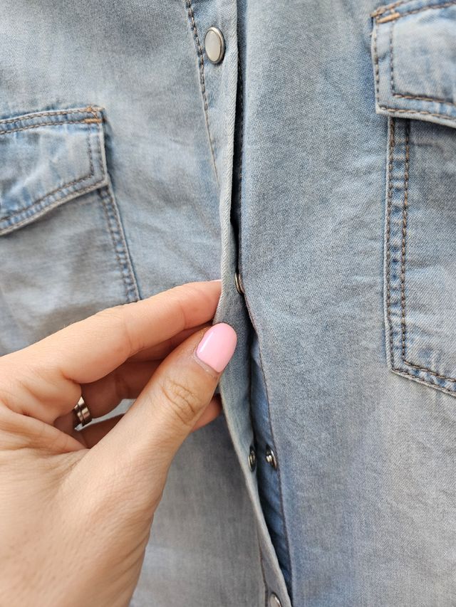 Camisa tejana Stradivarius azul claro Talla S