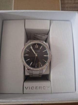 Reloj Viceroy Mujer Esfera Negra y Detalles Brilla