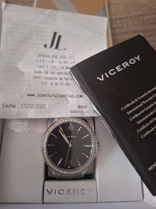 Reloj Viceroy Mujer Esfera Negra y Detalles Brilla
