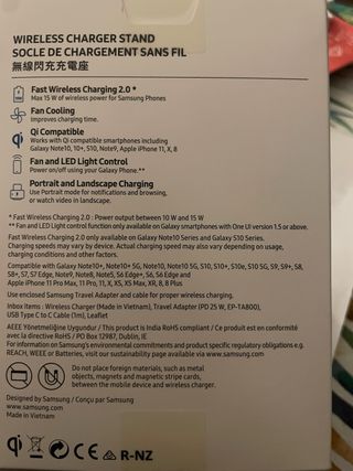 Cargador Inalámbrico Samsung Stand Fast Charge