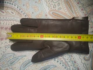 Guantes de piel de ovino marrones