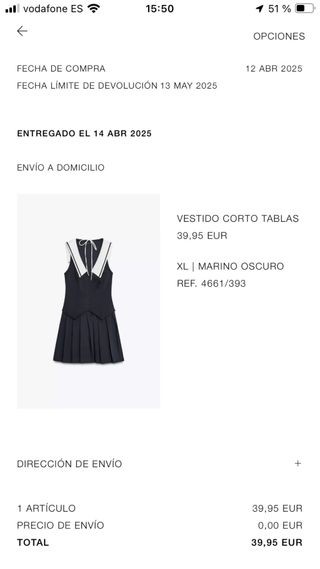 Vestido Zara marinero corto falda tablas