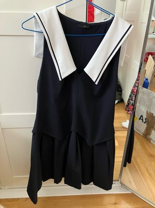 Vestido Zara marinero corto falda tablas