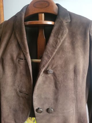 Chaqueta de ante marrón