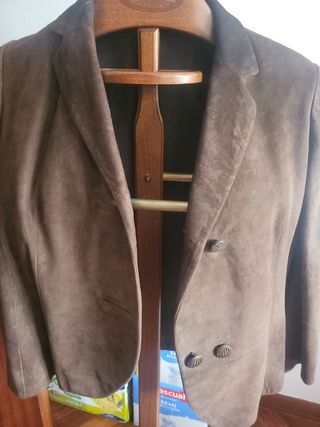 Chaqueta de ante marrón
