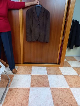 Chaqueta de ante marrón