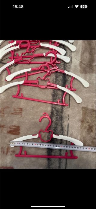 10 Perchas Infantiles Rosas y Blancas