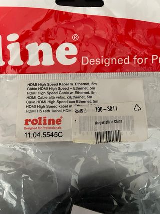 Cable HDMI Roline 5 metros