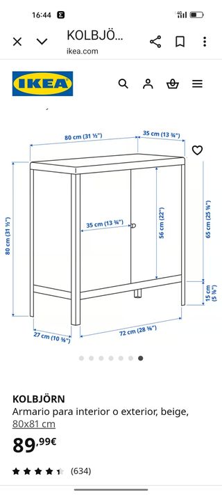 Mueble metálico rojo Ikea de segunda mano por 78 EUR en Fiscal en