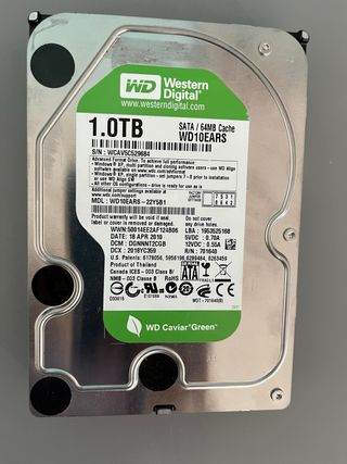 Disco Duro WD Caviar Green 1TB (amarillo)