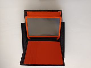 Portafoglio uomo Teehon nero interno arancione 