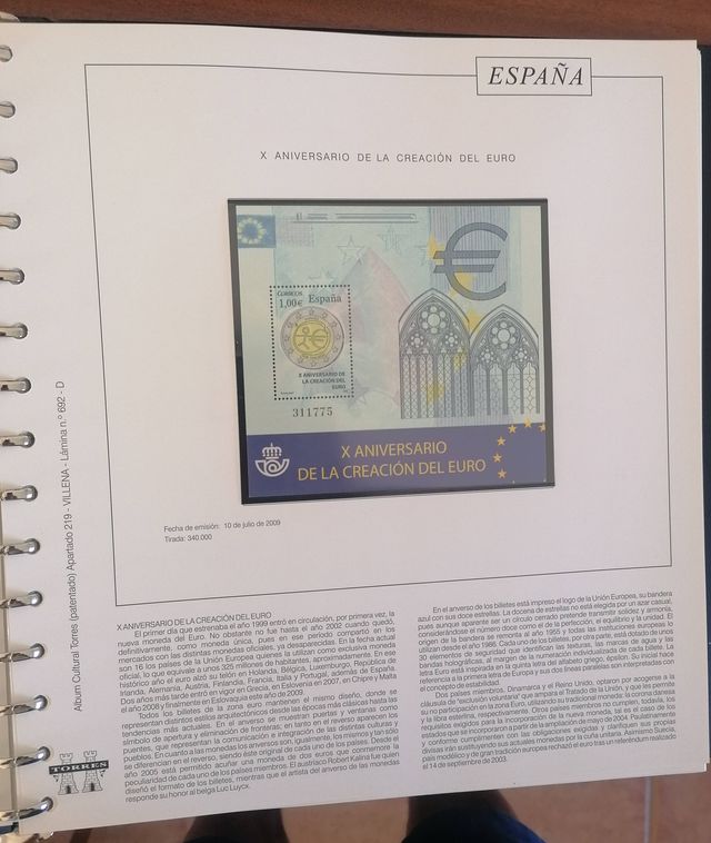 ESPAÑA MNH** ETICHETTE IN ALBUM 2009 e 2010 (2 ANNI)