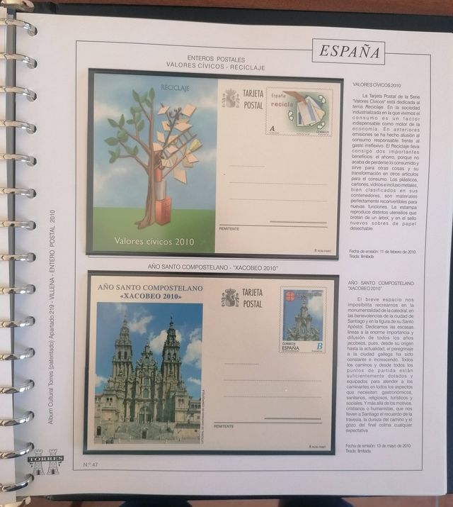 ESPAÑA MNH** ETICHETTE IN ALBUM 2009 e 2010 (2 ANNI)