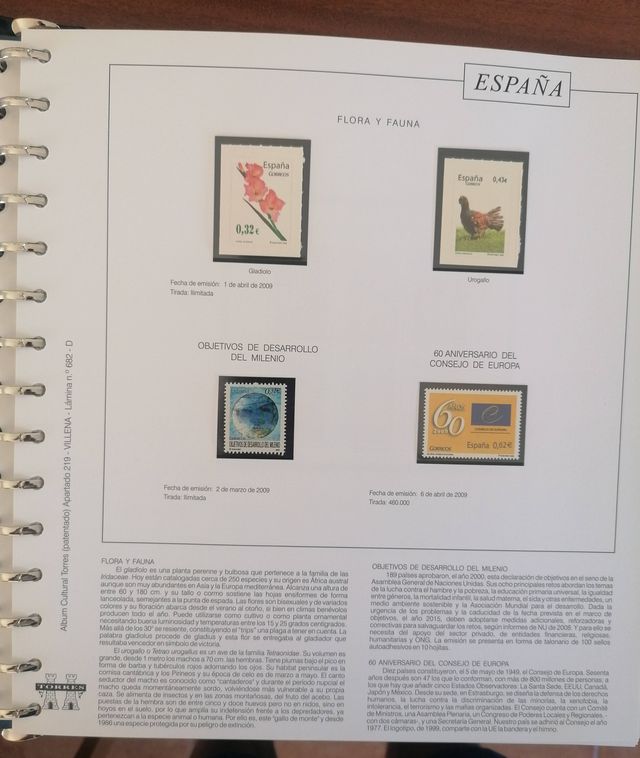 ESPAÑA MNH** ETICHETTE IN ALBUM 2009 e 2010 (2 ANNI)