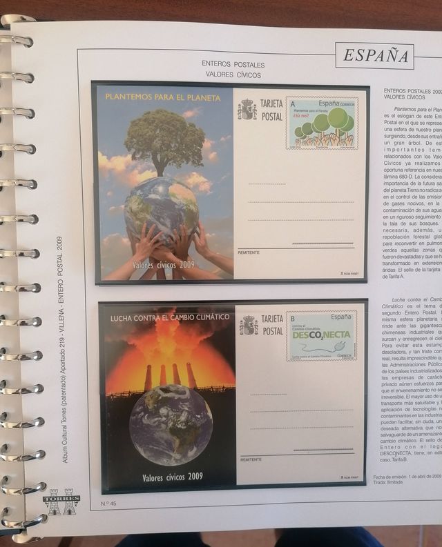 ESPAÑA MNH** ETICHETTE IN ALBUM 2009 e 2010 (2 ANNI)