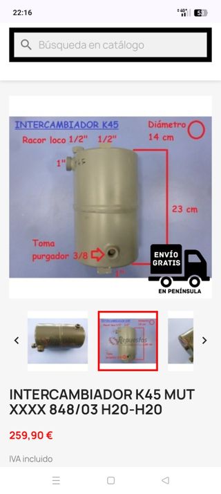 Intercambiador Caldera ACS K45