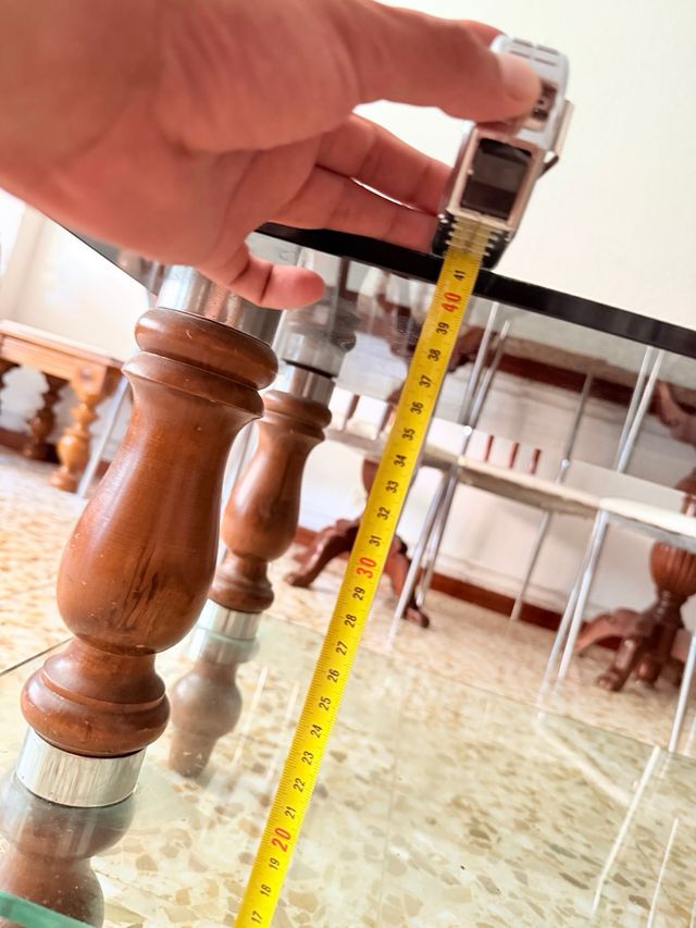 Tavolo in vetro e legno NEGOZIABILE