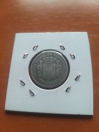 Moneda 1 Peseta Plata 1870 España