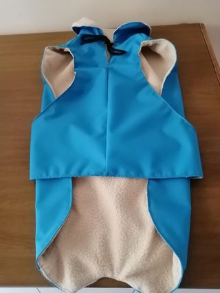 Cappotto Impermeabile Doubleface Cane Blu Beige