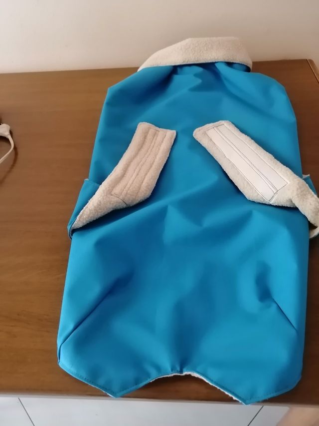 Cappotto Impermeabile Doubleface Cane Blu Beige