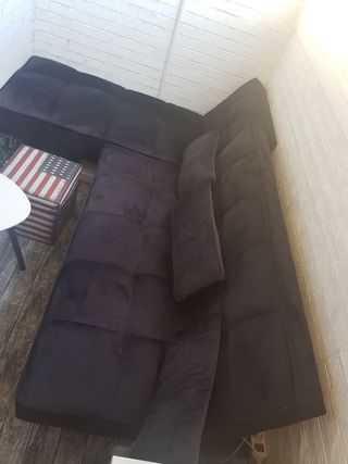 Sofá Cama Chaise Longue Negro