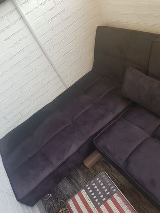 Sofá Cama Chaise Longue Negro