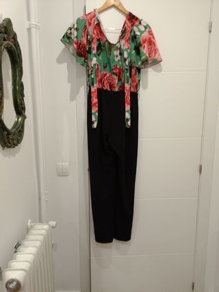Mono flores verde y negro talla L
