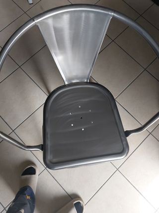 Sedie industrial in metallo argentato