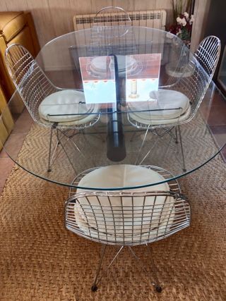 Mesa Comedor Cristal y Metal