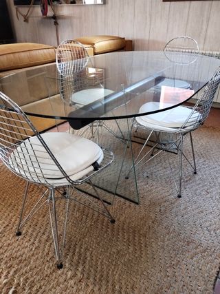 Mesa Comedor Cristal y Metal