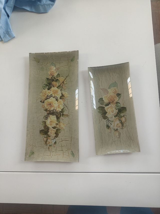 2 Bandejas Decorativas Florales