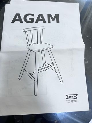 Silla alta infantil AGAM blanca Ikea
