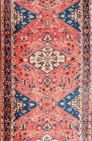 Alfombra Persa Lana Azul Roja