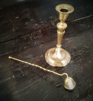 Candelabro in e smoccolatoio Ottone primi '900