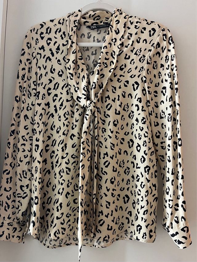 Blusa Zara Estampado Leopardo Talla S