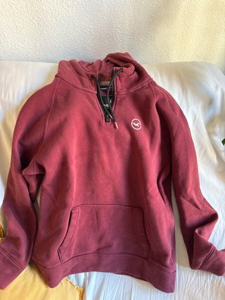 Sudadera Hollister Roja Media Cremallera