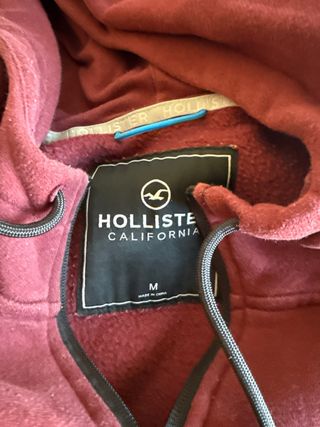 Sudadera Hollister Roja Media Cremallera