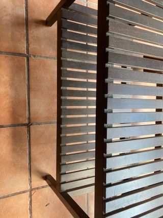 Banco Ikea Madera y Metal Marrón/Gris