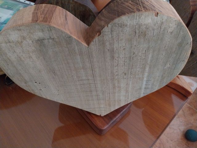 Corazón Madera  maciza Vintage Decorado